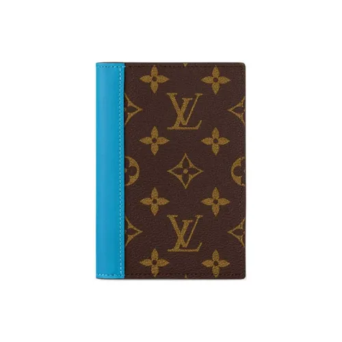 LOUIS VUITTON Colormania Coated Canvas Passport Holder Men's Blue & Brown