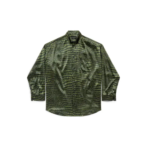 Balenciaga Long Sleeve Cocoon Shirt 'Green'