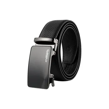 MILLIE'S Cow Leather Leather Belts Men's Black Width  3.5cm