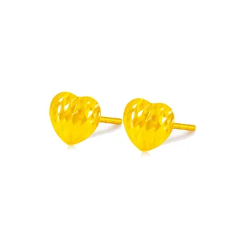 Lao Feng Xiang 18K Gold Stud Earrings Women's