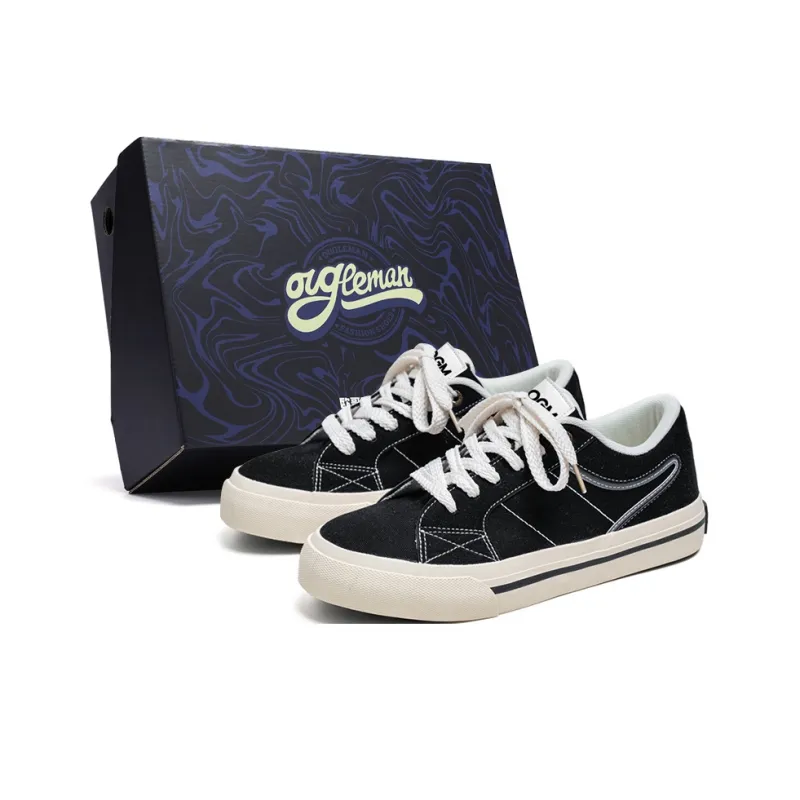 OUGLEMEN Wear resistant, Lightweight, Breathable, And Non slip. Low Top Canvas Shoes Men's Box Included-10