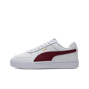 PUMA Caven Slip Resistant And Breathable Low Top Skateboard Shoes Unisex White Red