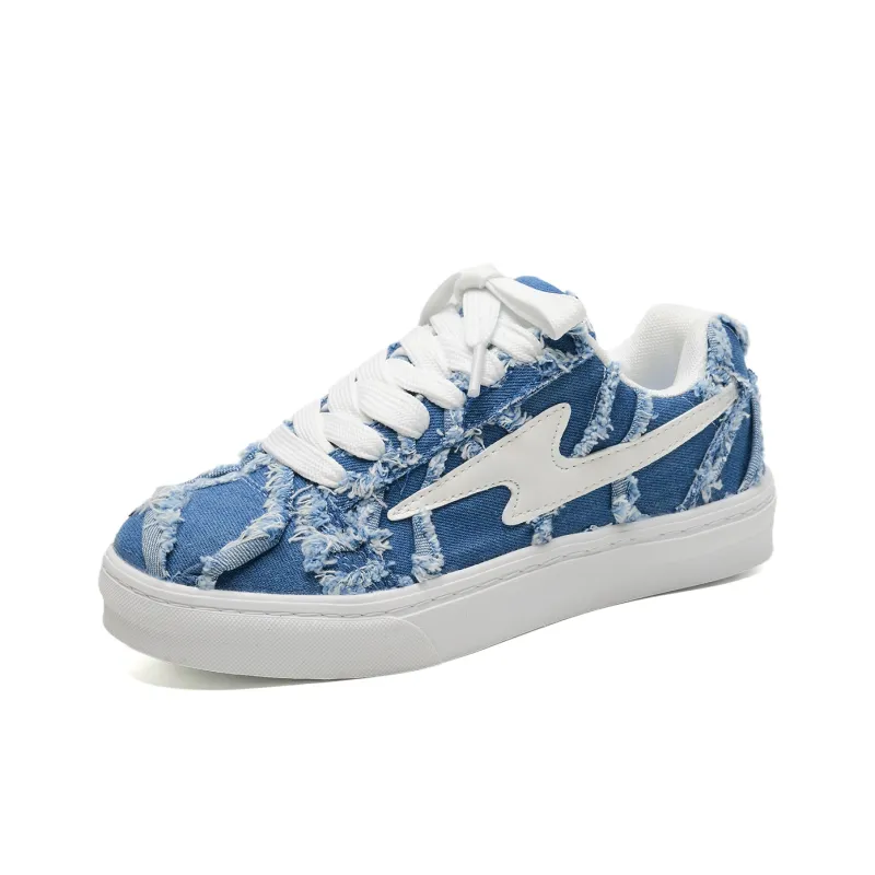 7 SEVFUN Low Top Skateboard Shoes Unisex Denim Blue Box Included-3