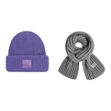 Purple Hood+Gray Scarf
