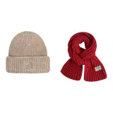 Brown Cap+Red Scarf