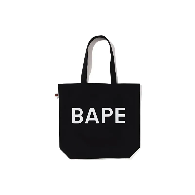 A BATHING APE Cotton Tote Bag Shopping Bag Handbag Shoulder Bag Regular Men's Black-1
