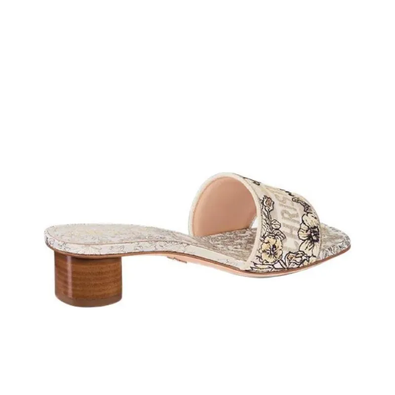 DIOR Dway Slide Slippers 3.5cm Women's Beige-2