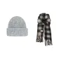 Gray Hat+Black Rice Scarf