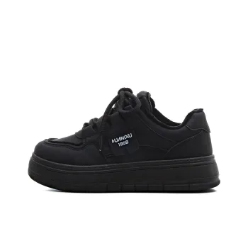 HUANQIU Warm Anti Slip And Wear Resistant Low Top Skateboard Shoes Women's Black