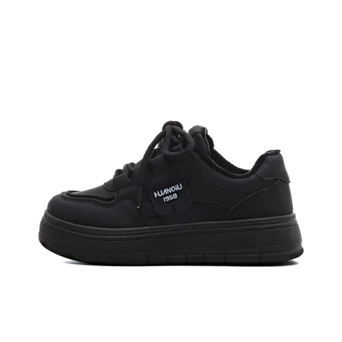 HUANQIU Warm Anti Slip And Wear Resistant Low Top Skateboard Shoes Women's Black