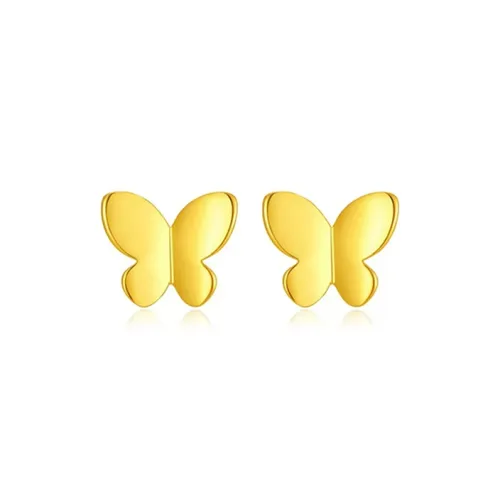 Lao Feng Xiang 18K Gold Stud Earrings Women's
