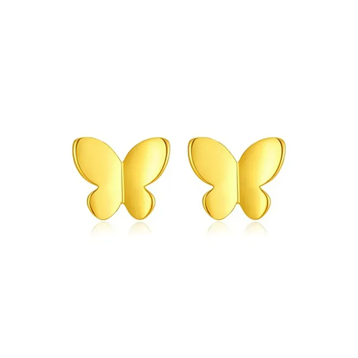 Lao Feng Xiang 18K Gold Stud Earrings Women's-0