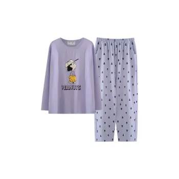 Beiyan x SNOOPY Pajama Set Women's Light Lavender