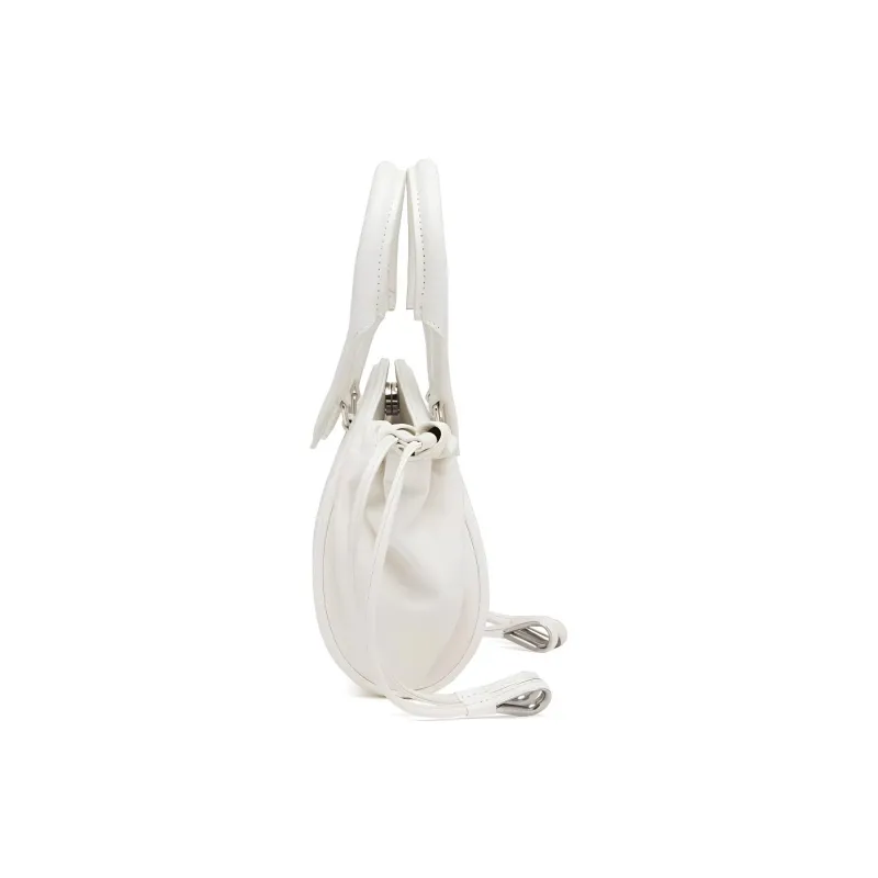 DIESEL Calfskin Sheepskin Bucket Bags Handbags Small Size Women's White-3