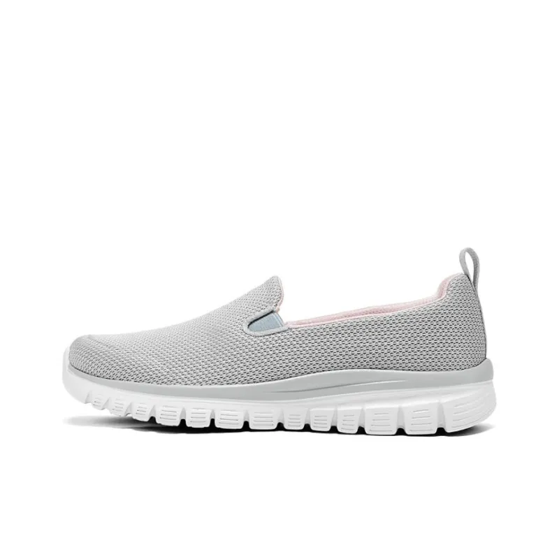 Skechers Sports Life Collection Anti Slip Wear Resistant Low Top Casual Shoes Women's Gray Pink-0