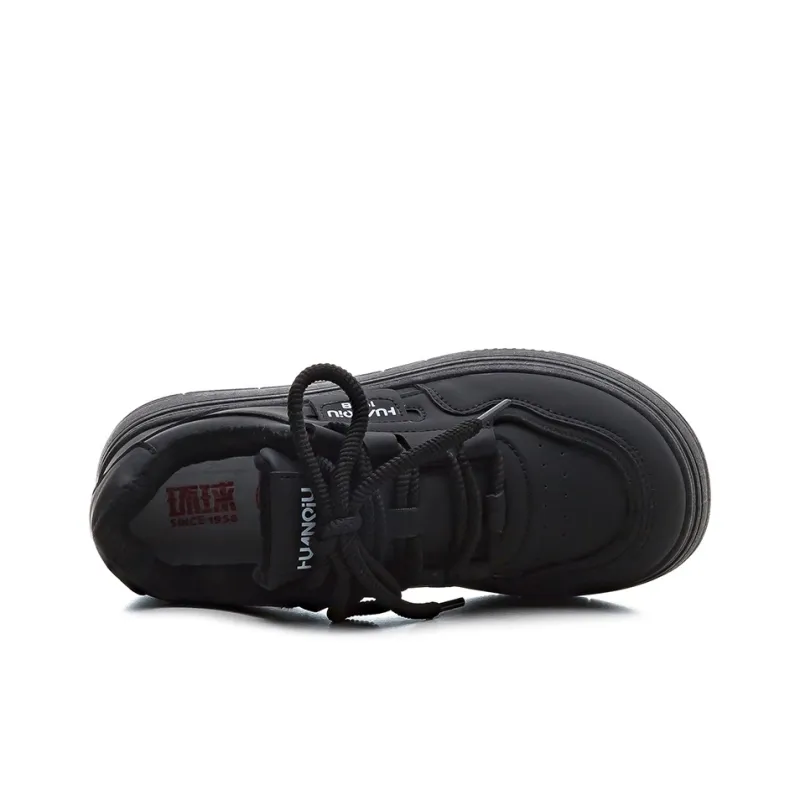 HUANQIU Warm Anti Slip And Wear Resistant Low Top Skateboard Shoes Women's Black-3