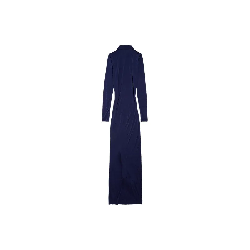 Balenciaga SS25 Long Sleeved Dresses Regular Fit Women's Marine Blue-1