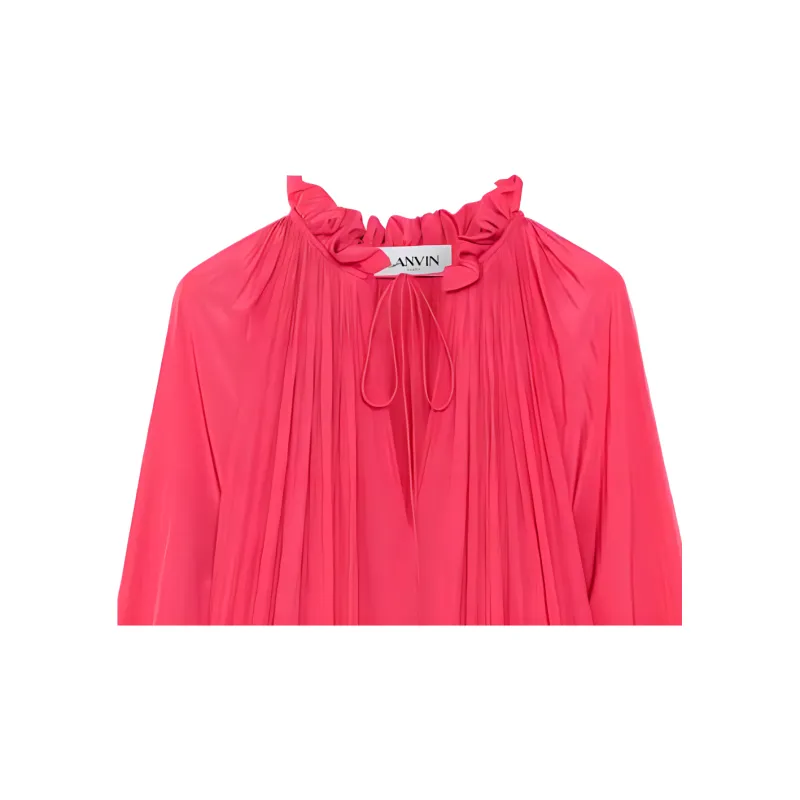 Lanvin Charmeuse Ruffle Detailed Mini Dress-3