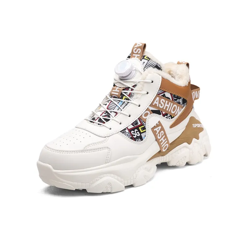 YIVELOVE Wear-Resistant Height Increasing Warm High-Top Chunky Sneakers Men's-25