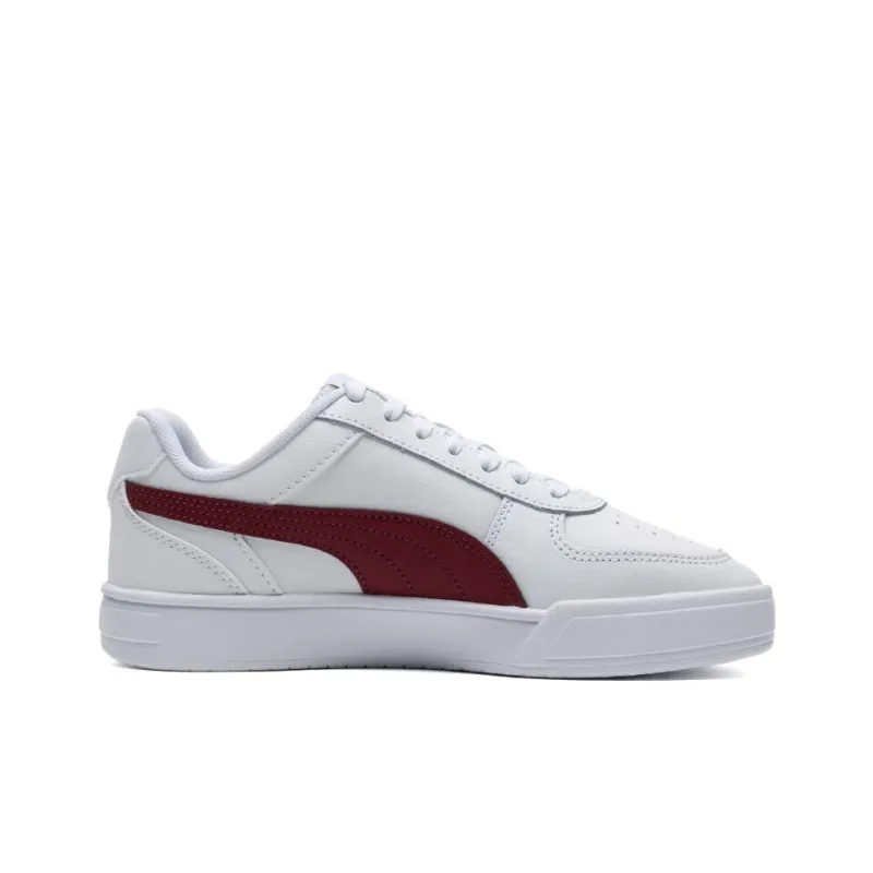 PUMA Caven Slip Resistant And Breathable Low Top Skateboard Shoes Unisex White Red-1
