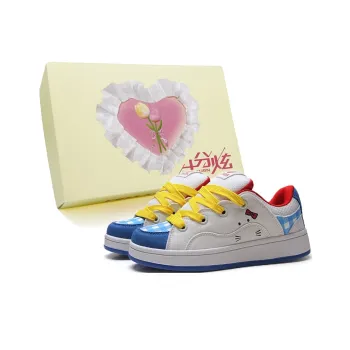 FULLXUAN Low Top Skateboard Shoes Women's Blue Kitten