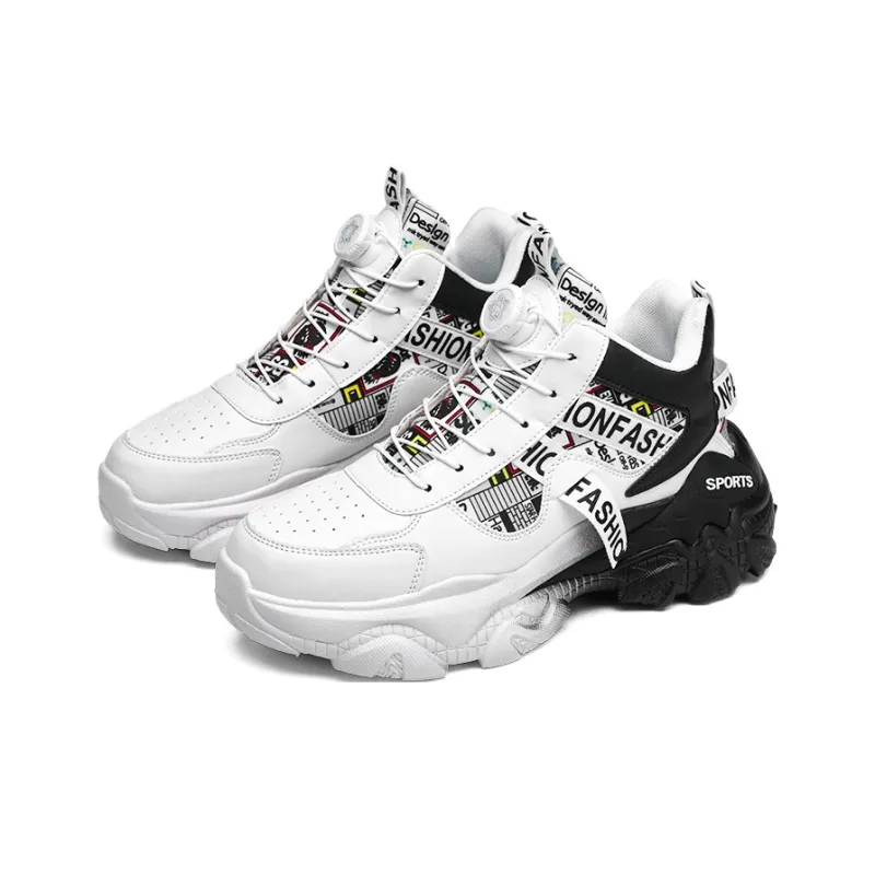 YIVELOVE Wear-Resistant Height Increasing Warm High-Top Chunky Sneakers Men's-2