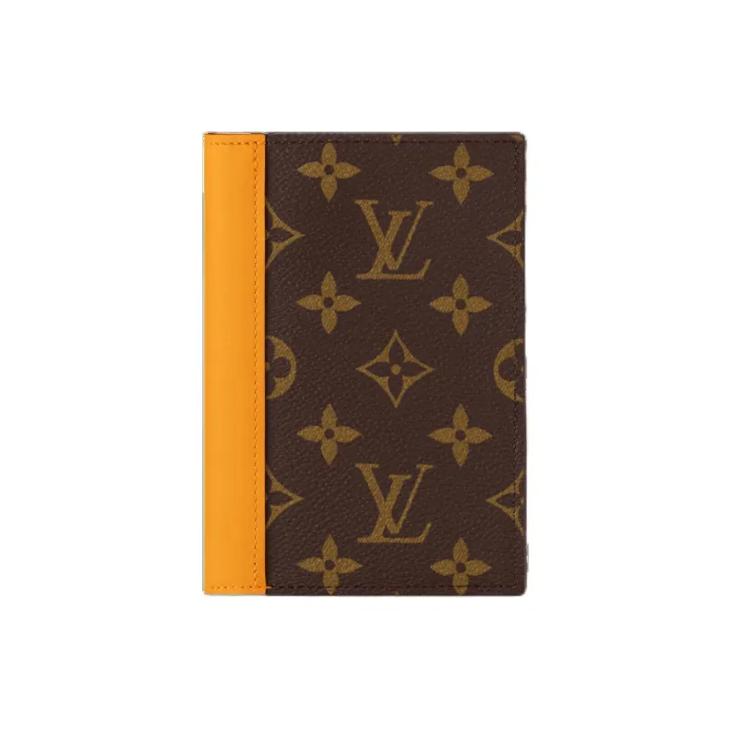 LOUIS VUITTON Colormania Coated Canvas Passport Holder Men's Yellow & Brown-0