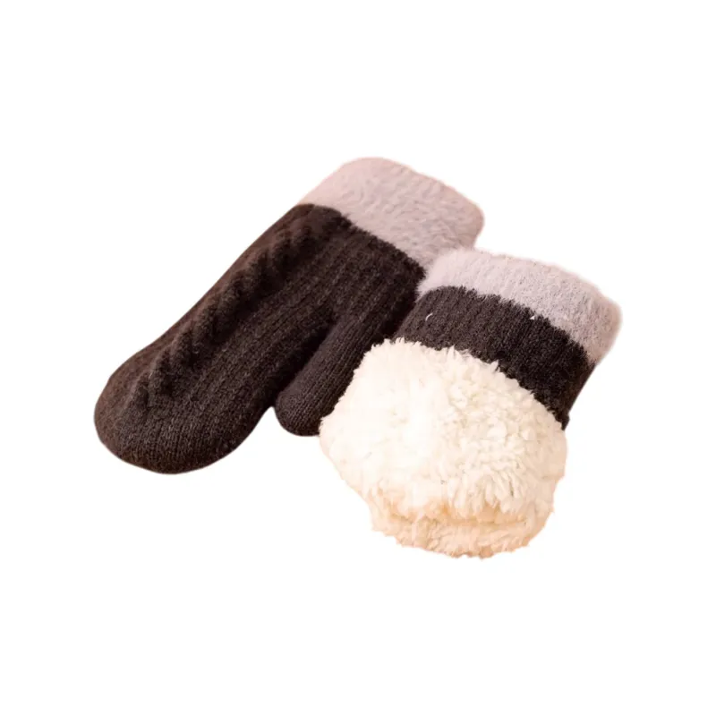 SNOW FLYING Camel Wool Knit Gloves Women's-14
