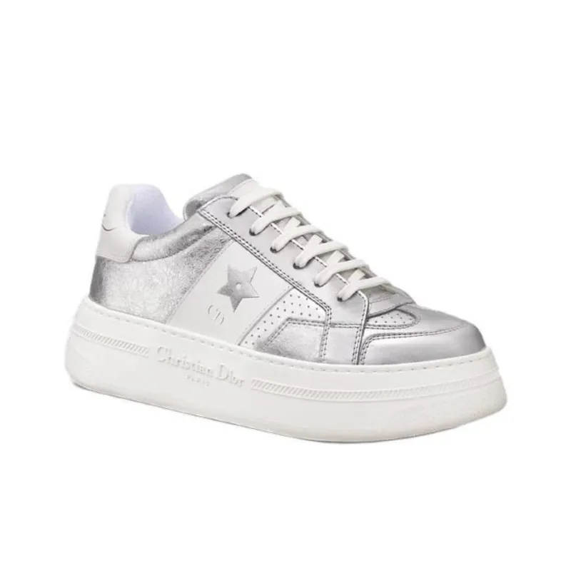 DIOR Star Platform Shoes Low Top Casual Shoes Women's Silver-2
