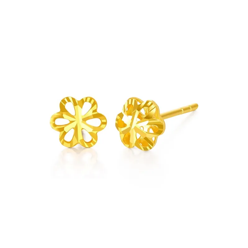 CHINA GOLD 18K Gold Stud Earrings Women's-0