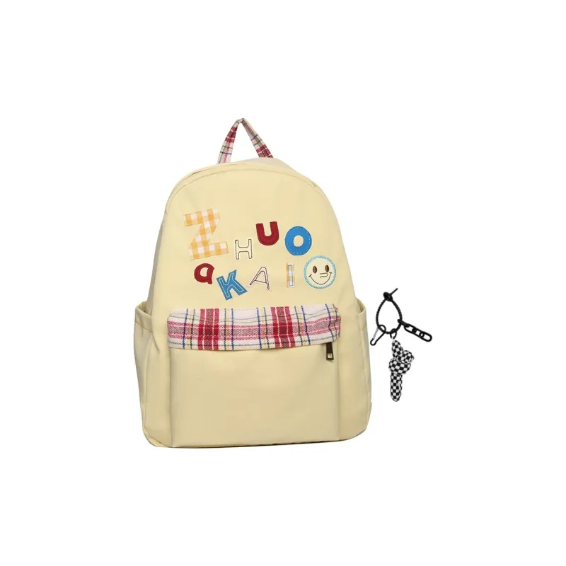 KAMLUI Nylon Fabric Backpack Regular Unisex White/Yellow/Green/Blue-18