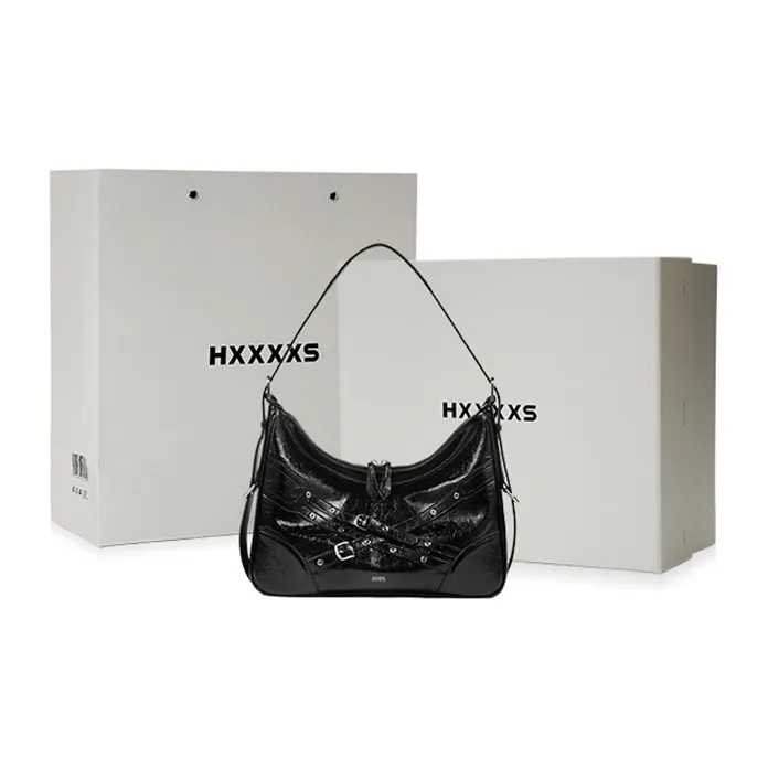 HXXXXS Cow Leather Shoulder Bag Women's Black-0
