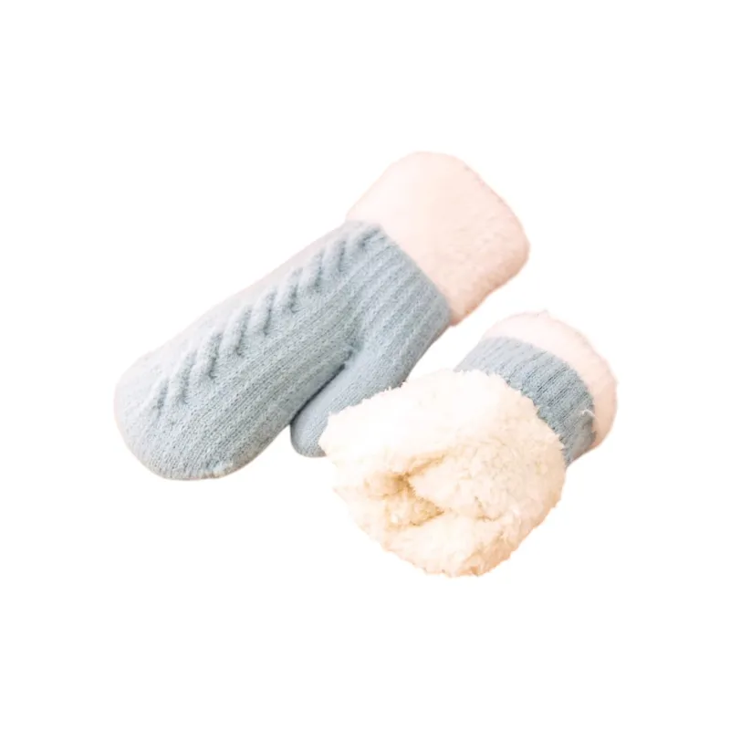 SNOW FLYING Camel Wool Knit Gloves Women's-12
