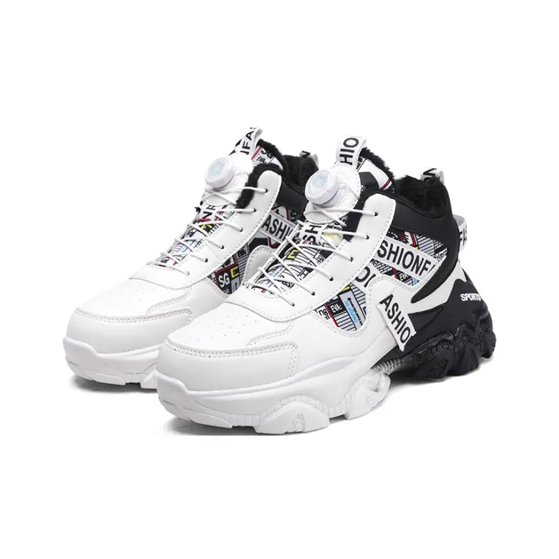 YIVELOVE Wear-Resistant Height Increasing Warm High-Top Chunky Sneakers Men's-20