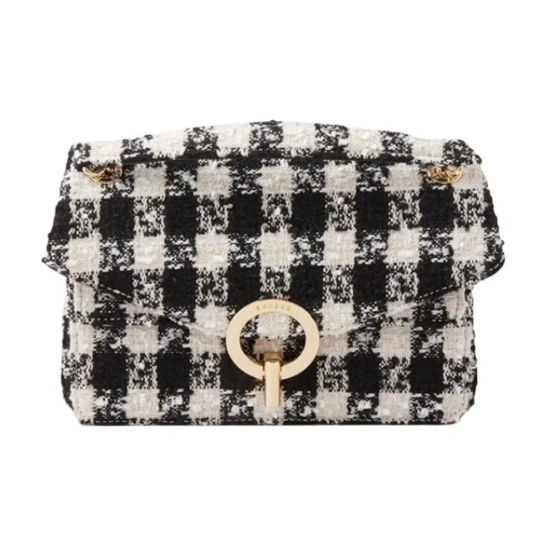 Sandro Fabric Shoulder Bag Medium Size Women's Black-0