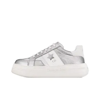 DIOR Star Platform Shoes Low Top Casual Shoes Women's Silver