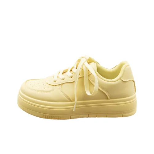 Fire Flying Fish Anti Slip Wear Resistant Low Top Skateboard Shoes Women's Yellow
