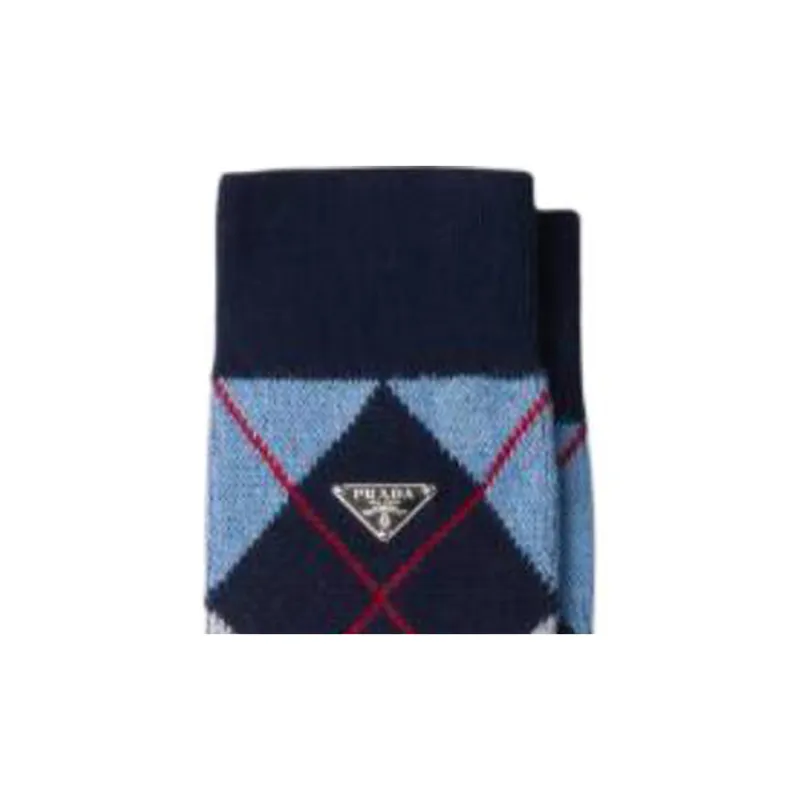 PRADA Mid Calf Socks Women's 1 Pack Blue-1