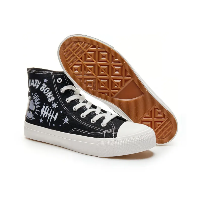 LAZY BONS Height Increasing Abrasion Resistant Lightweight High Top Canvas Shoes Unisex-8