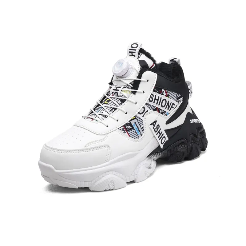YIVELOVE Wear-Resistant Height Increasing Warm High-Top Chunky Sneakers Men's-19