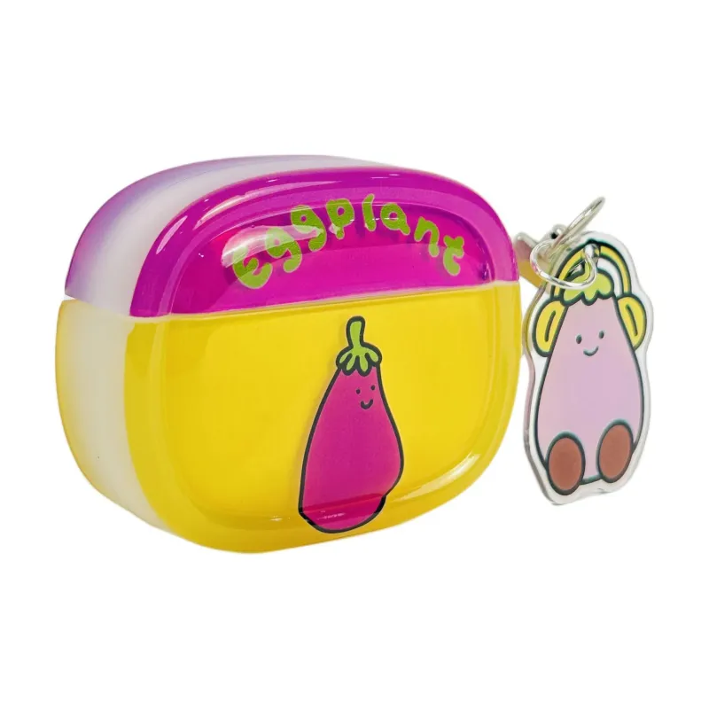 Sopi Compatibility With Apple AirPods 4/2/3/4th Generation/AirPods Pro/Pro 2 TPU Oval Eggplant Peanut Headphone Cases-9