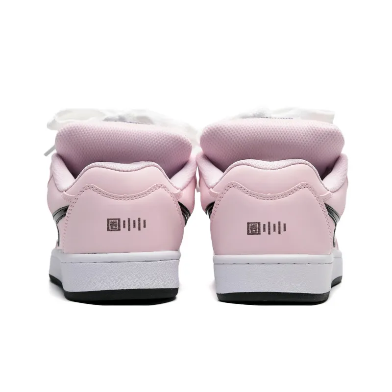 Circle Small Height Increasing Wear Resistant Slip Resistant Low Top Skateboard Shoes Unisex Pink Box Included-12