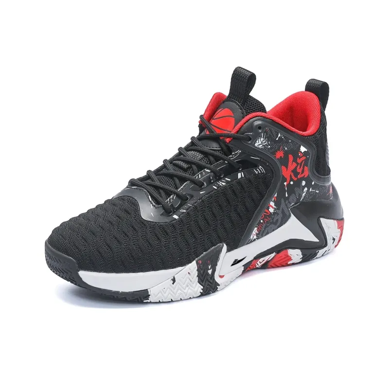 Kuding Cushioned Slip-Resistant Abrasion-Resistant Breathable Mid-Top Basketball Shoes Men's-5