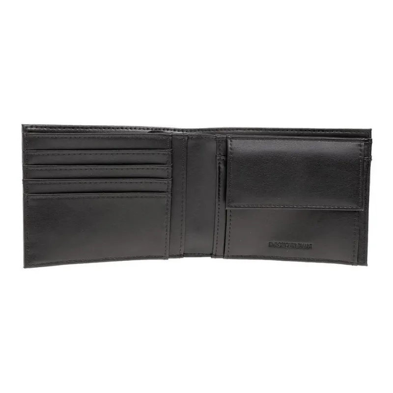 EMPORIO ARMANI Polyurethane With Polyamide Card Holder, Wallet Men's Black & Red-3