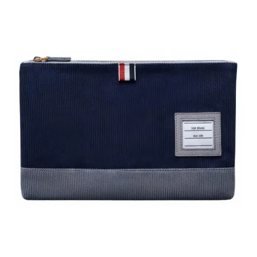 THOM BROWNE· Cotton Clutches Wallets Large Size Men's Gray & Navy