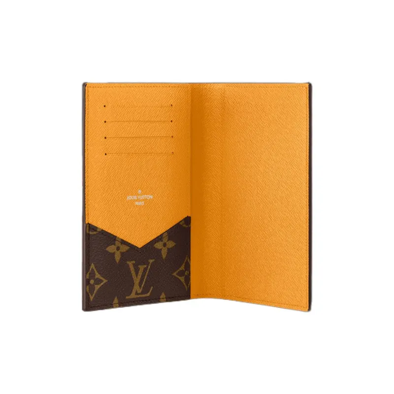 LOUIS VUITTON Colormania Coated Canvas Passport Holder Men's Yellow & Brown-2