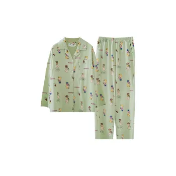 Beiyan x SNOOPY Pajama Set Women's Light Green