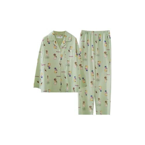 Beiyan x SNOOPY Pajama Set Women's Light Green