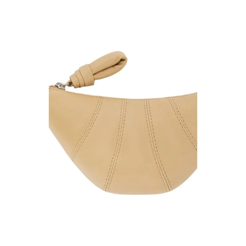 Lemaire Croissant Series Sheepskin Croissant Bag Dumpling Bag Clutch Coin Purse Mini Unisex Yellow-1