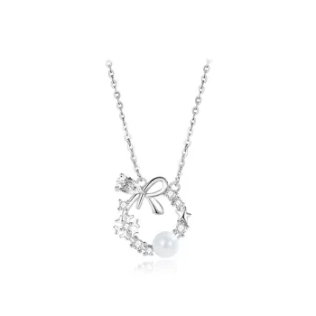 Chongqing Gold Store S925 Silver/Cubic Zirconia/Mother Of Pearl Necklaces Women's